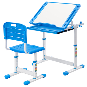 Set Scrivania e Sedia Ergonomica per Bambini, Altezza Regolabile, Piano Inclinabile, Tavolo per Studio <span class=keywords><strong>a</strong></span> Casa e Scuola - Product Image 1