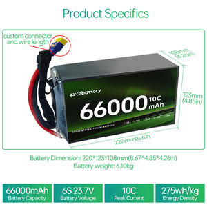 CEBattery 6S 12S 14S 18S 24S 38000 44000 54000 66000 88000 HV 배터리 고밀도 고체 상태 리포 배터리 팩 UAV용 - Product Image 3