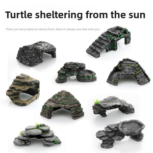 Aquarium Set Nhựa Rùa Tránh Tổ Leo Núi Pet Khô Nền Tảng Bền - Product Image 3