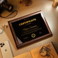 Plaque de récompense en verre cristal et bois, prix de gros usine, design personnalisé, certificat d'honneur pour la décoration intérieure avec boîte cadeau