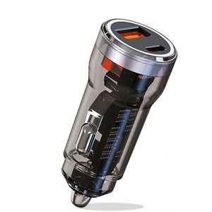 PD 48w A+<b>C</b> Fast Charging Transparent Car Charger QC3.0 <b>Type</b> <b>C</b> Car Fast Charger for Cellphones - Product Image 1