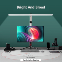 Lampe de bureau LED blanche minimaliste pour salle de lecture, protection oculaire, gradation 5 niveaux, commande tactile, design anti-reflet, couleur réglable