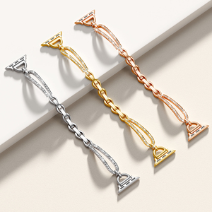 Bracelets de montre en chaîne dorée fine pour femmes, compatibles avec le bracelet <span class=keywords><strong>Apple</strong></span> <span class=keywords><strong>Watch</strong></span> (S10), bracelet en métal réglable, bracelet à maillons pour iWatch Series - Product Image 6