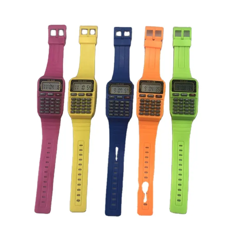 led digital calculator kids watch silicone electronic children watch boys girls rubber wrist watch