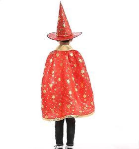 Capa de Mago 2024 con Sombrero, Accesorios de Halloween para Niños, Disfraz de Bruja de Alta Calidad para Niños, Capa Suave y Cómoda, Conjunto de Halloween - Product Image 4