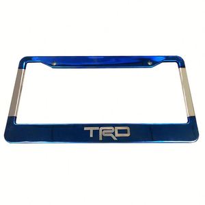 Marco de Matrícula de Aluminio con Impresión UV Azul, Doble Orificio con Tornillos, Logotipo Personalizado - Product Image 2