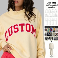 Sweat à capuche surdimensionné en coton pour femme, brodé sur mesure, col rond, tricoté, design de créateur, ensemble unisexe, personnalisation avec logo