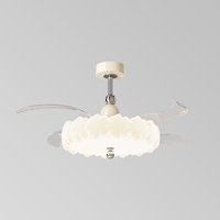Ventilateurs de plafond industriels réversibles BLDC en gros d'usine avec lumière LED, modernes, rétractables, 3 CCT, 6 vitesses, télécommande dimmable