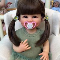 NPK-Muñeca Reborn de silicona suave para niños, juguete de cuerpo completo de 55CM, de alta calidad