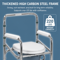 AndCare Commode de chevet en acier, capacité 100 kg, pour personnes âgées et handicapées - Fournitures de thérapie de réadaptation