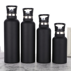 Custom 500ml Double Wall Insulated Stainless Steel Water Bottle <b>With</b> <b>Straw</b> Handle Classic Design For Outdoor Sports Cold Drinks - Product Image 1