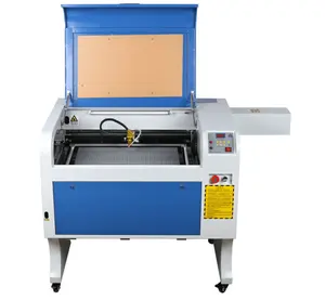 Mesin Pengukir Laser Kode Qr 6040 600X400Mm dan Laser Pengukir Co2 untuk Kayu Akrilik Perhiasan Pena Cincin Ajaib Mainan Non-logam