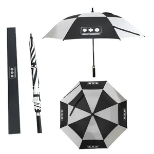 Umbrella manufacturer custom wholesale windproof logo prints big luxury promotional branded golf umbrella