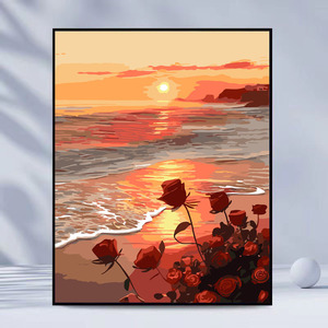 Pintura artesanal por números, Kit de flores sobre lienzo, cuadro de flores, pintura al óleo, arte de pared de casa, decoración del hogar, accesorios de habitación - Product Image 4
