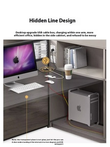 Máy Trạm Sản Xuất Văn Phòng Hiện Đại Không Gian Làm Việc 4 Trong <span class=keywords><strong>1</strong></span> Bàn Tài Chính Văn Phòng Làm Việc Bàn Với Vách Ngăn - Product Image 4