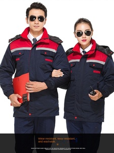 Combinaison de travail d'hiver épaisse, protection contre le froid, unisexe, doublure en coton rembourrée, polaire amovible - Product Image 5