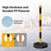 Cône de poteau de délimiteur de circulation avec Base remplissante cônes de sécurité industrielle pour Parking cône de délimiteur réglable de poteaux de circulation