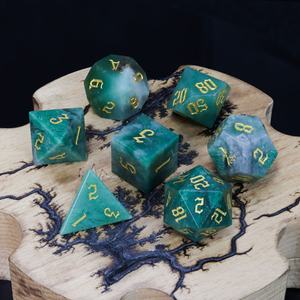 ลูกเต๋าหยกแอฟริกัน RPG ลูกเต๋าหินธรรมชาติทรงหลายเหลี่ยม ชุดลูกเต๋า DND สำหรับเกม DND ดันเจี้ยนแอนด์ดรากอนส์ - Product Image 5