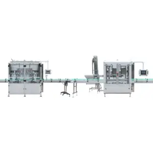 Automatische 8-Nozzle Lineaire Crème Servo Rotor Pomp Vullen Volg Capping Machines Productielijn Voor Saus Sap Olie Verpakking