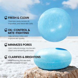 Natürliche runde Meersalz Seife <span class=keywords><strong>Bar</strong></span> Körper Tiefen reinigung Feuchtigkeit spendendes Peeling Hautre paratur Sanfte Form Männer Frauen Normal - Product Image 4