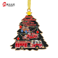 Ornements de Noël personnalisés 2D 3D avec logo en relief en métal à suspendre pour la décoration de l'arbre de Noël