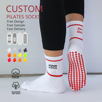 Chaussettes antidérapantes de haute qualité pour femmes, chaussettes de yoga antidérapantes, chaussettes de sport Pilates, chaussettes à grip Pilates, chaussettes de yoga avec logo personnalisé