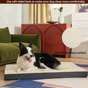 Хит продаж: Прямоугольная всесезонная лежанка для собак с двусторонним дизайном, съемная, моющаяся, из губчатого материала, для прохлады и тепла - Product Image 2