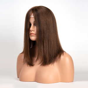 Peluca Médica de PU con Base Completa Anudada a Mano, Personalizada con Cabello Humano, para Alopecia y Pérdida de Cabello, Venta al Por Mayor de Fábrica - Product Image 2