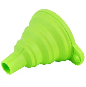 High Quality New Mini Silicone Gel Foldable Collapsible Style Funnel Hopper Kitchen Cooking Tools