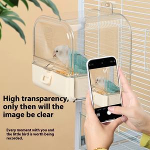 Fournitures pour petits animaux spécifiques aux perroquets Bassin de bain anti-éclaboussures Mangeoire à oiseaux pour étourneaux Perruches Inséparables Cockatiels - Product Image 3