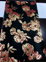 100% tissu de polyester 163gsm brocart de fil d'or tissé beau pour faire des robes
