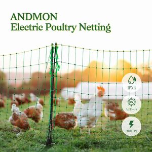 Kit de Malla Eléctrica para Aves de Corral de Fácil Instalación, 48' x 164', 0.12 Joules, Valla para Pollos y Patos, Rejilla, Puertas - Product Image 5