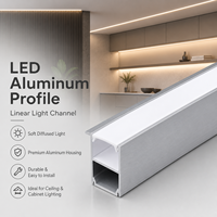 Perfil de Aluminio 6063 Plateado para LED, con Cubierta Transparente, para Proyectos de Techos y Rodapiés de Yeso, Venta al Por Mayor, OEM, ODM