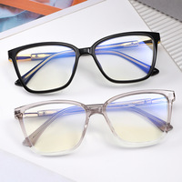 Nuevas gafas ópticas de metal TR90 con montura ojo de gato, anti luz azul, a la moda para mujer.