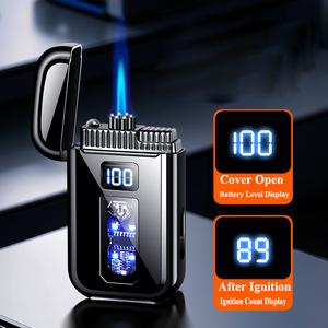 Encendedor de cigarrillos recargable a prueba de viento Premium Iluminación LED Nuevo regalo Premium con características de gas de arco Estilo cargado para fumar - Product Image 6
