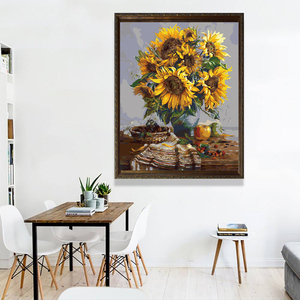 Dipinto Fai-da-Te 40*50cm, Decorazione Casa, Girasole Giallo Dipinto a Mano <span class=keywords><strong>con</strong></span> <span class=keywords><strong>Numeri</strong></span>, Pittura Acrilica - Product Image 2