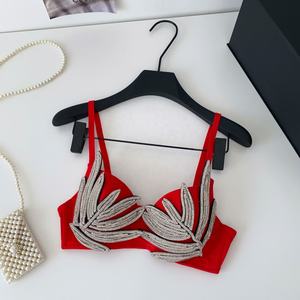 Top de Brasier Sexy y Moderno para Mujer, <span class=keywords><strong>con</strong></span> Diseño de Hojas Brillantes y Pedrería, <span class=keywords><strong>con</strong></span> Diamantes - Product Image 2