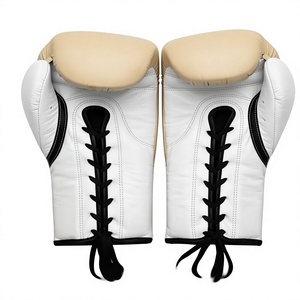 Guantes de Boxeo Profesionales para Entrenamiento de Artes Marciales, Guantes de Sparring Blancos y Beige para Club de Combate - Product Image 2