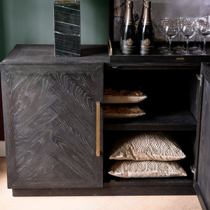 Aay-way-2 الجادة الخامسة خزانة بلوط صلبة فرنسية كلاسيكية سوداء مصنوعة يدويًا - Product Image 3