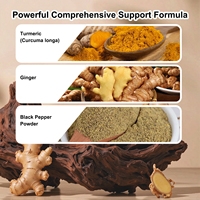 Capsules personnalisées de curcuma et de curcumine avec gingembre et poivre noir, 1380 mg par portion, 60 capsules, complément alimentaire, marque privée OEM