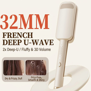 Fer à friser pour cheveux Deep Wave, ondulateur à triple baril en céramique, 4 températures 160-220 ° C 10s Heat 40M Ion Mermaid <span class=keywords><strong>Curl</strong></span> 60min Auto-Off - Product Image 1