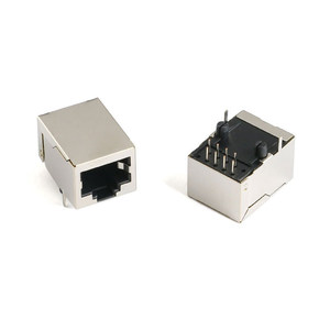 Prise <span class=keywords><strong>RJ45</strong></span> Type 59, Série à Port Simple/<span class=keywords><strong>Double</strong></span>/Quadruple, Interface Réseau Blindée à Tête Cristalline 8P8C - Product Image 1