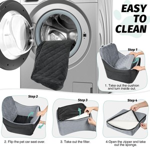 Pet <b>Dog</b> Cat Booster Car <b>Seat</b> Egg Shell Foam Travel Bed Oxford Cotton Washable <b>Cover</b> Anti-Slip Safety Leashes <b>for</b> Small/Medium - Product Image 5