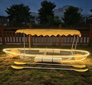 Kayak transparente doble de policarbonato de 11 pies con tira de luces LED para visitas a cenotes, parques acuáticos y negocios de alquiler. - Product Image 6