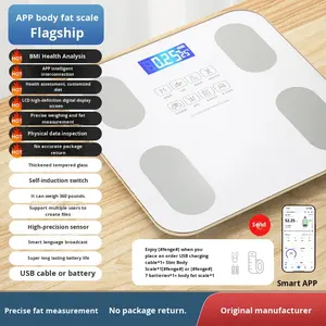 Báscula Digital Inteligente <span class=keywords><strong>de</strong></span> IMC con Electrodos, Analizador <span class=keywords><strong>de</strong></span> <span class=keywords><strong>Grasa</strong></span> <span class=keywords><strong>Corporal</strong></span> <span class=keywords><strong>de</strong></span> Vidrio, Tecnología ITO, Funciona con Electricidad, Índice <span class=keywords><strong>de</strong></span> <span class=keywords><strong>Masa</strong></span> <span class=keywords><strong>Corporal</strong></span>, 180 kg, para Baño - Product Image 2