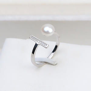 S925 Silver DIY Pearl Jewelry Accessories Female Open Ring with Hollow <b>Support</b> <b>Finger</b> Semi Finished 104 Ring - Product Image 4