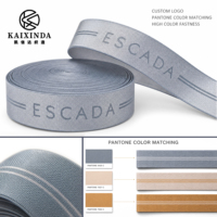 Bande élastique personnalisée avec logo, en nylon jacquard haute élasticité, pour ceinture, bande élastique à coudre, respectueuse de la peau