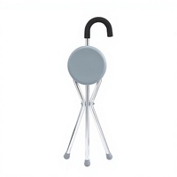 Canne pliante en alliage d'aluminium légère et réglable de haute qualité Orange Light Future avec siège pour personnes âgées, capacité de charge de 250 lb, pour l'extérieur