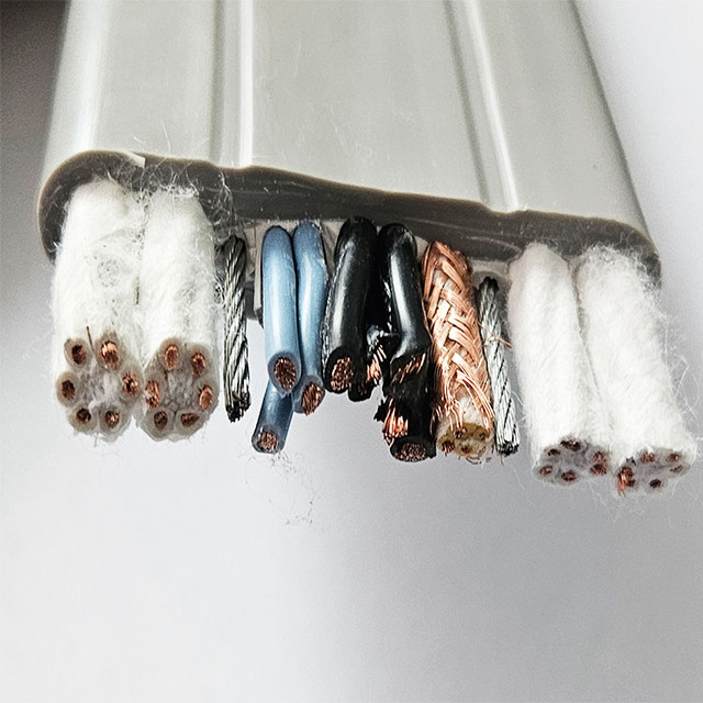 Shielded Flat Elevator Cable Hot Sale 4*CAT6 Elevator Lifts Parts Flat Travelling Cable