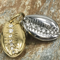 Acier inoxydable métal océan série diamant coquille pendentif pour bijoux à bricoler soi-même coquille forme balancent charme